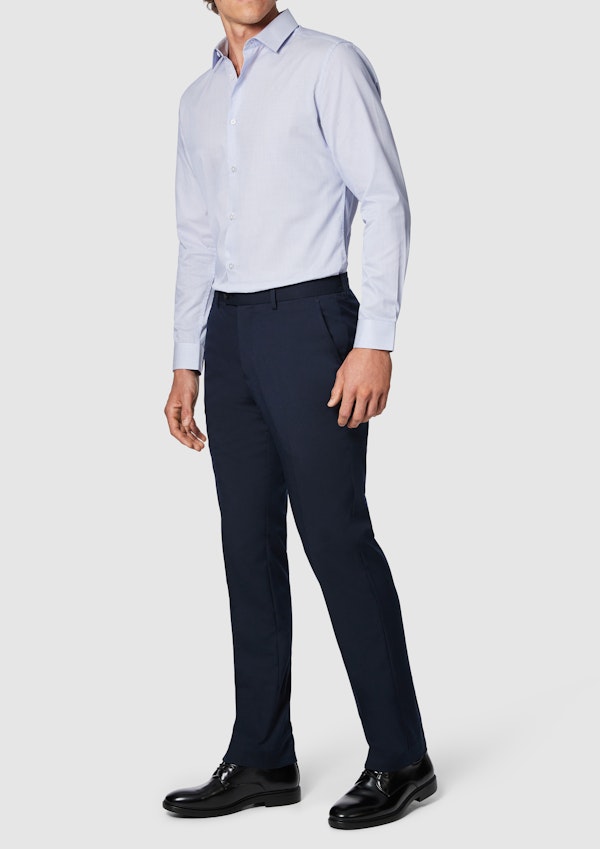 Blue Carlo Stripe Dress Shirt