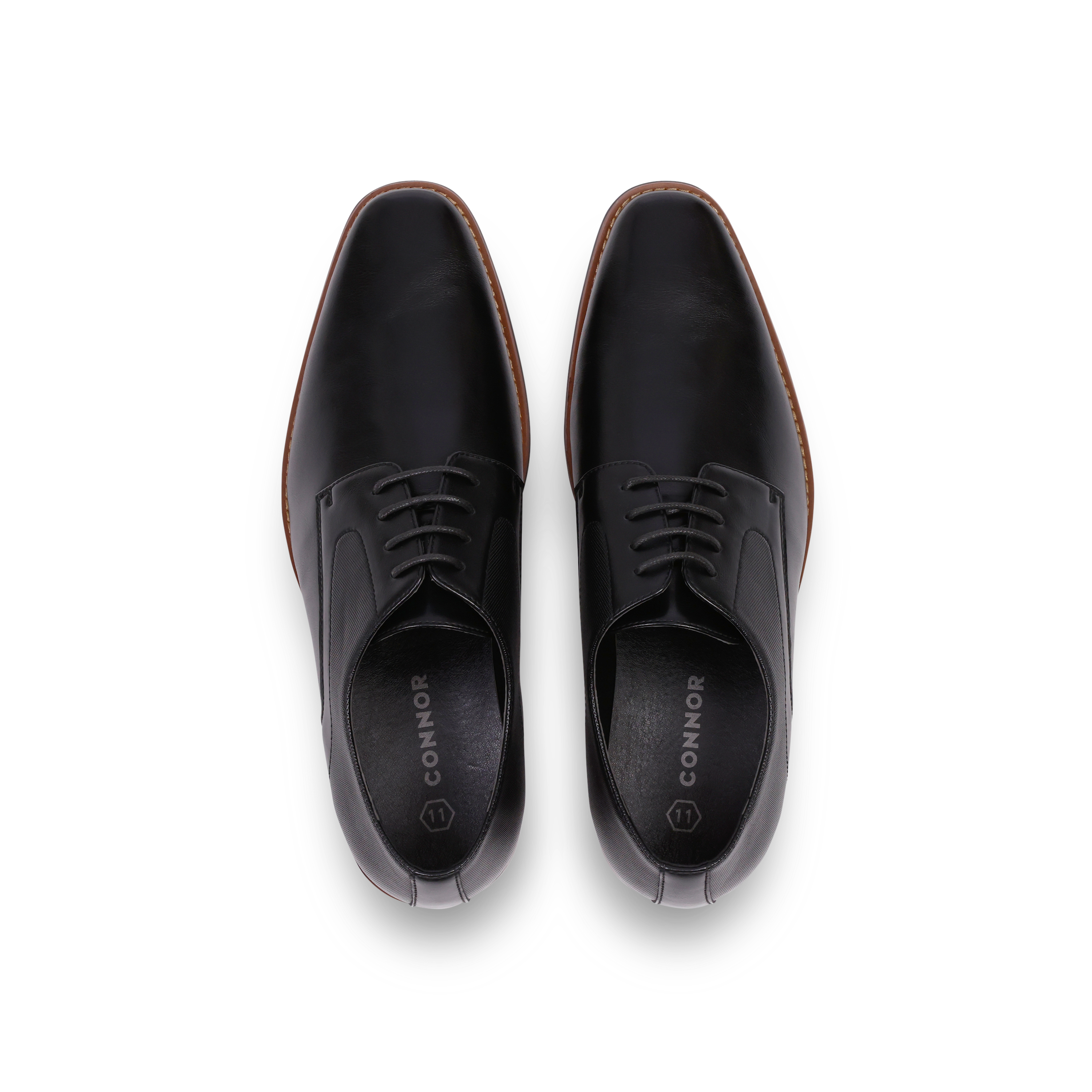 Black Edgware Faux Leather Dress Shoe