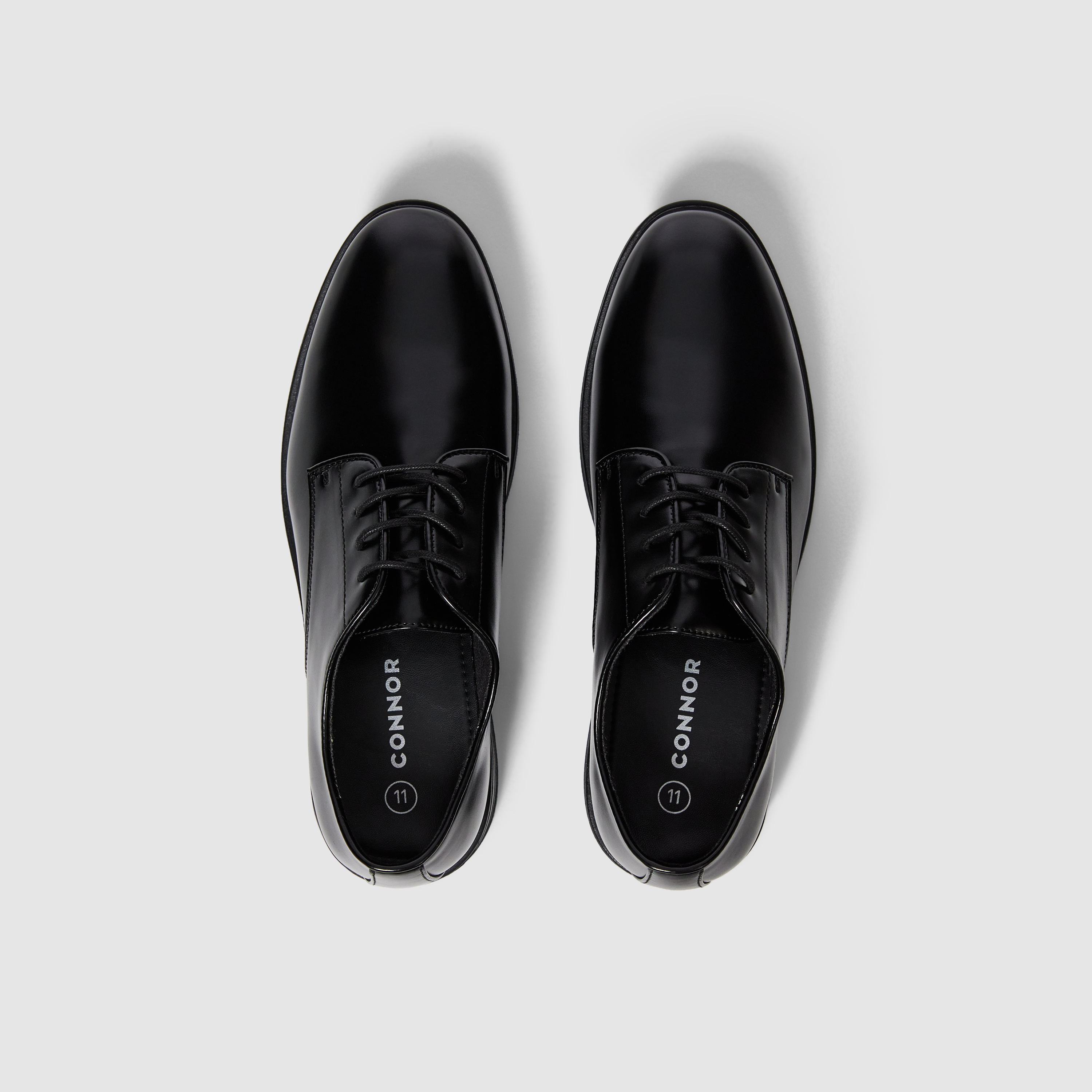 Black Bruno Faux Leather Lace Up Dress Shoe