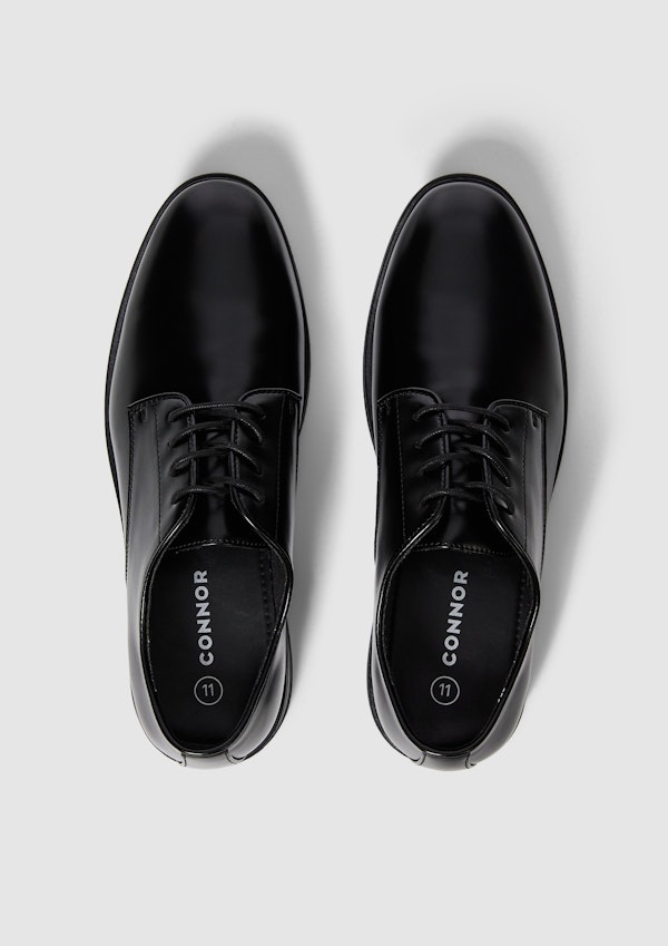 Black Bruno Faux Leather Lace Up Dress Shoe