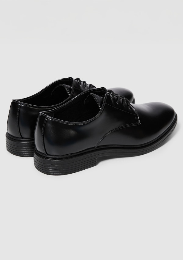 Black Bruno Faux Leather Lace Up Dress Shoe