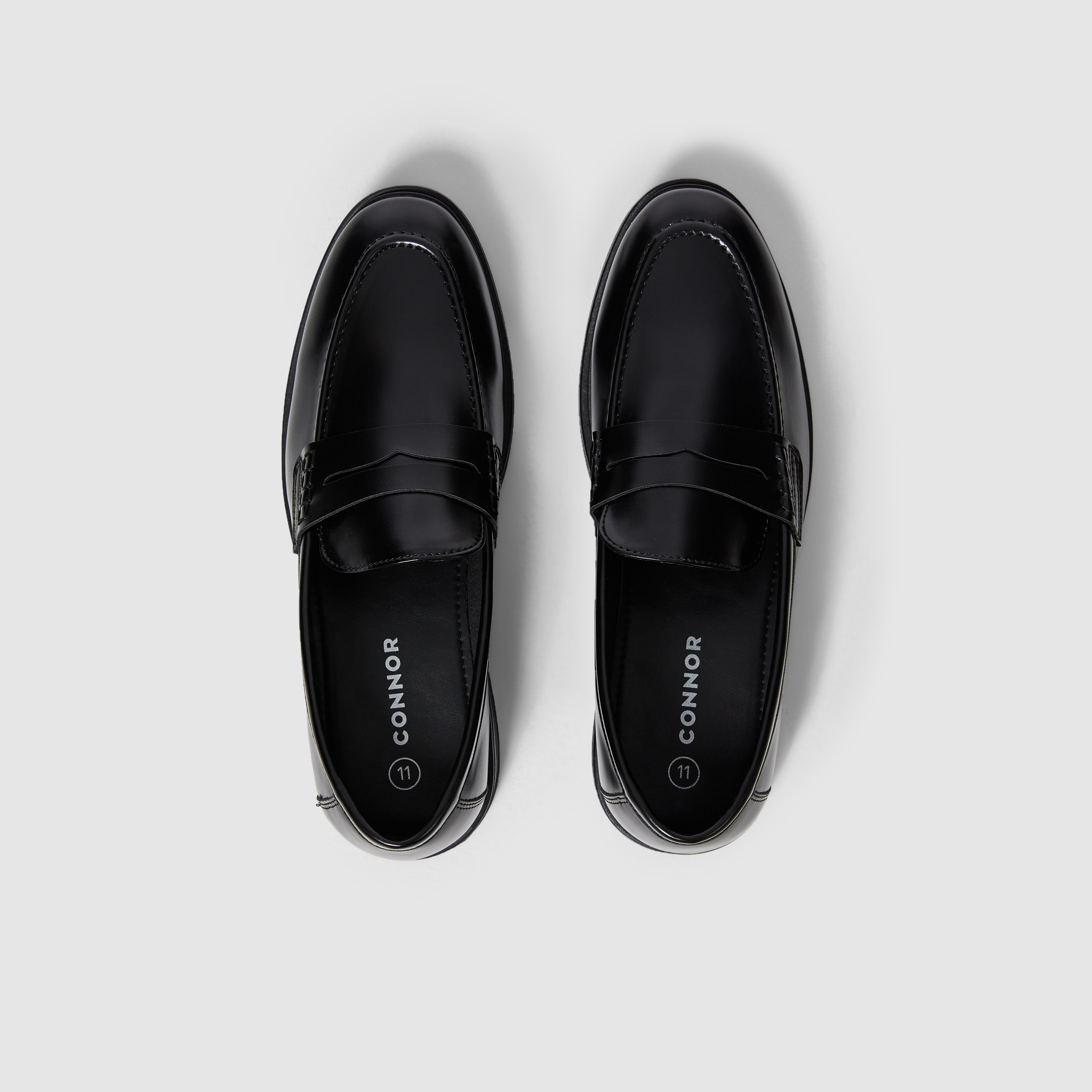 Black Rawson Faux Leather Slip On Dress Shoe