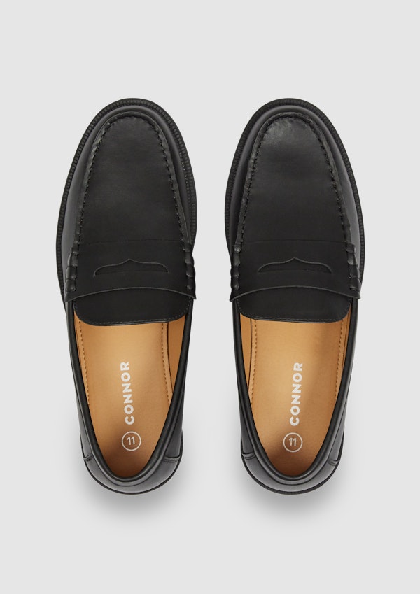 Black Gibbs Faux Leather Loafer
