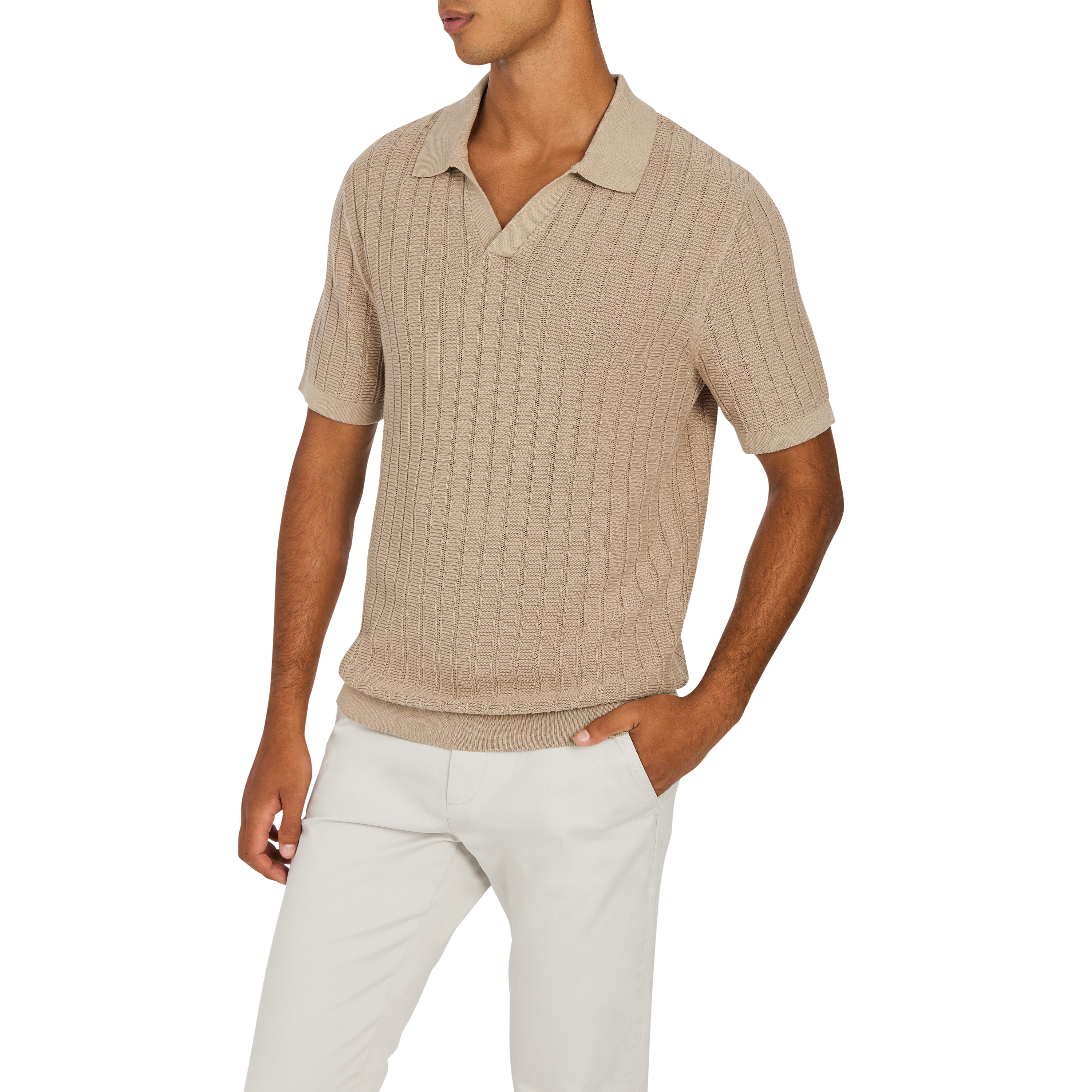Camel Genoa Knit Polo