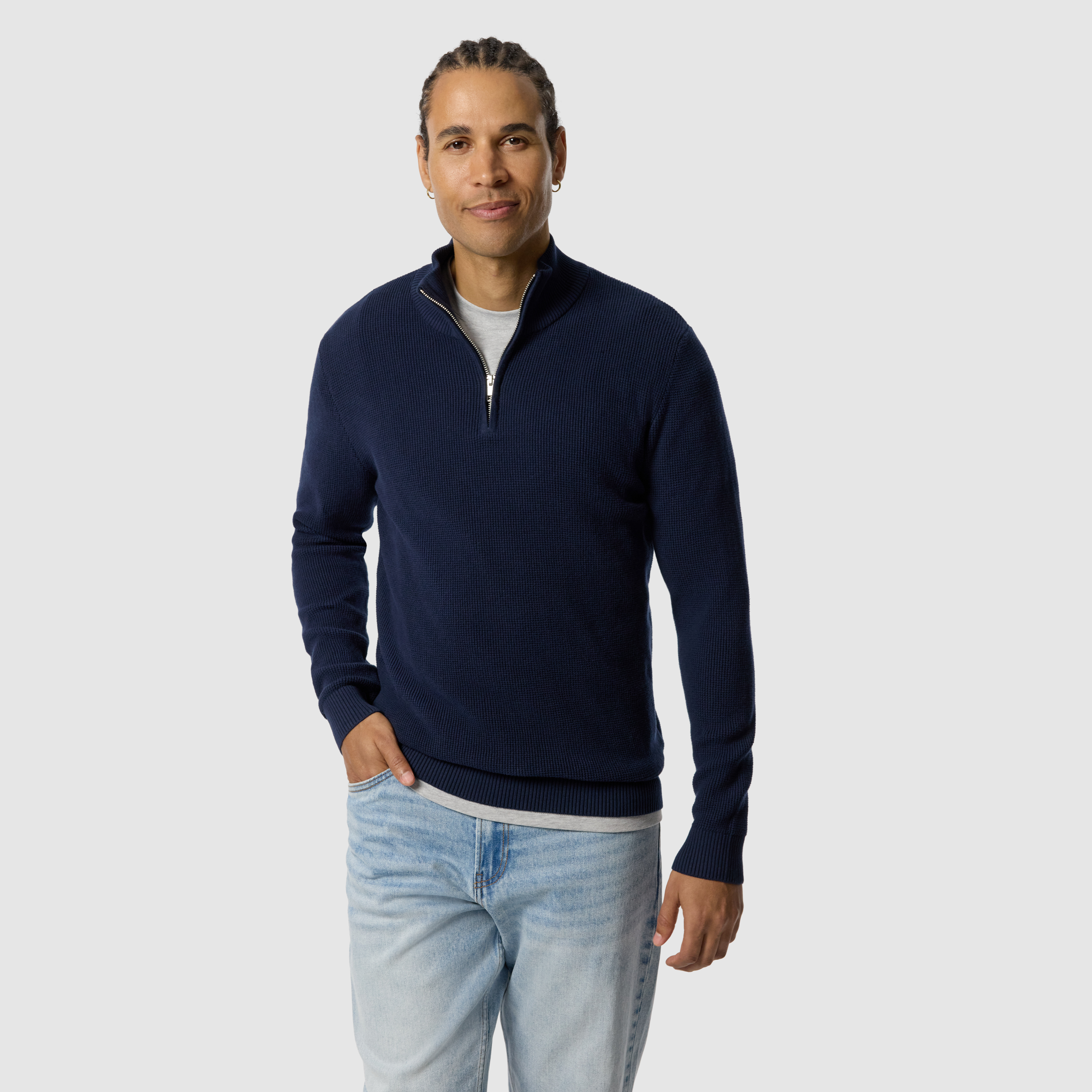 Palma Cotton Quarter Zip Knit