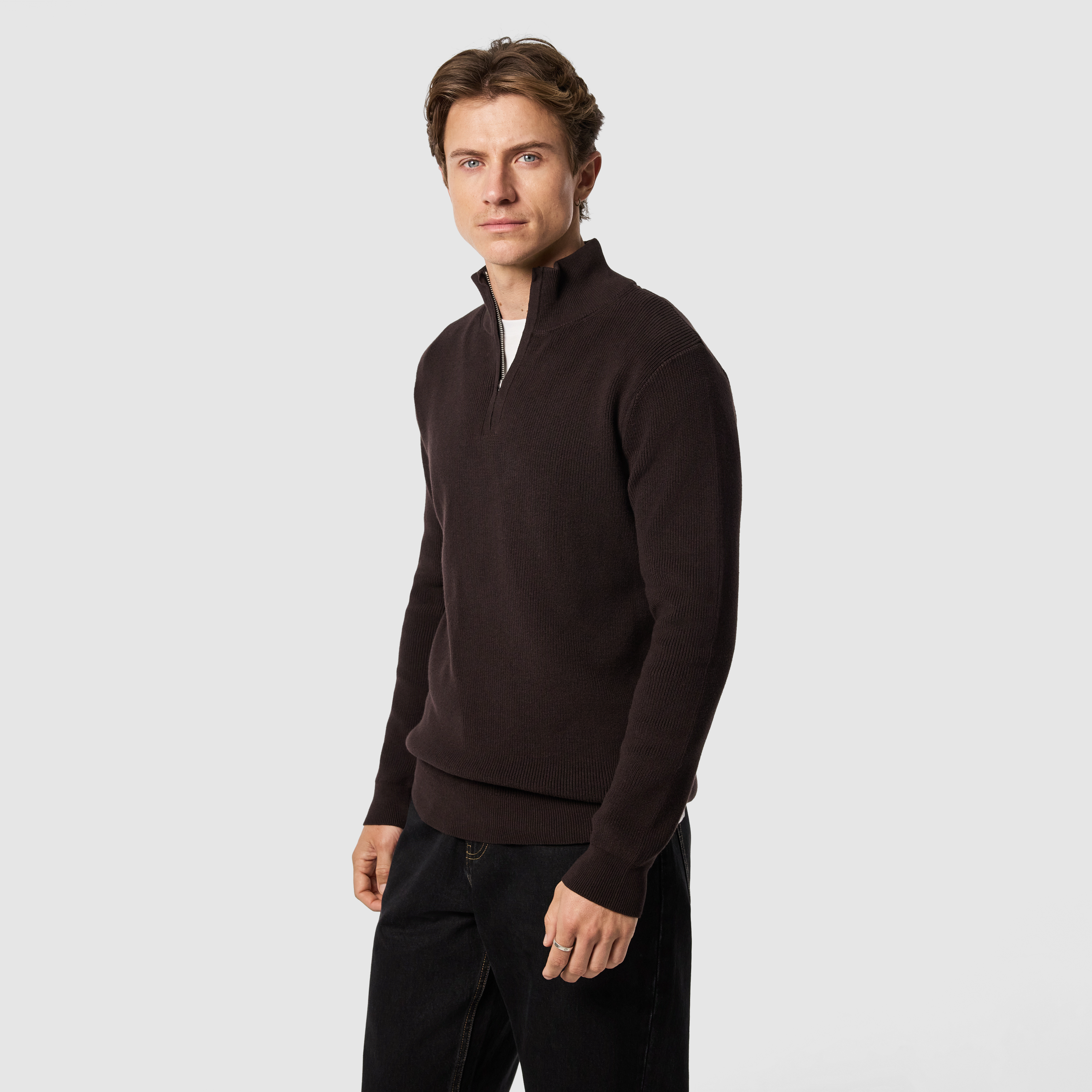 Oberon Cotton Blend Quarter Zip Knit