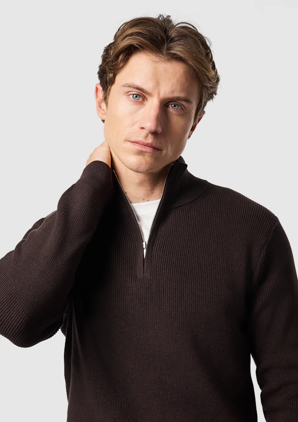 Oberon Cotton Blend Quarter Zip Knit