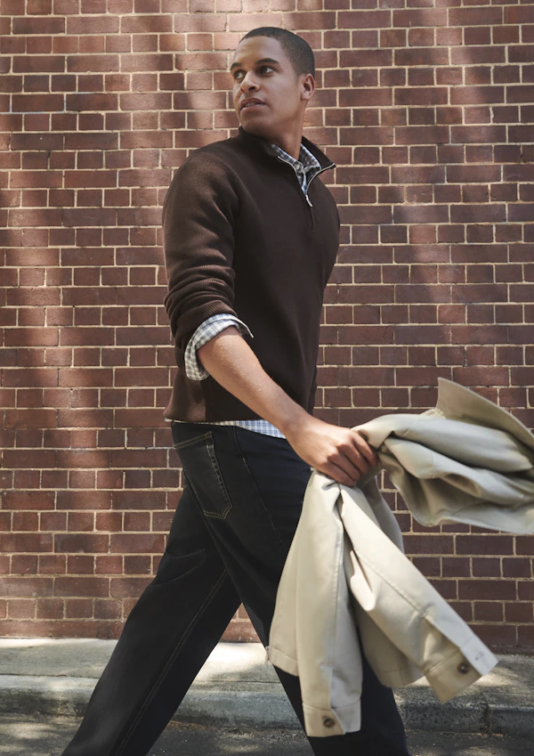 Oberon Cotton Blend Quarter Zip Knit