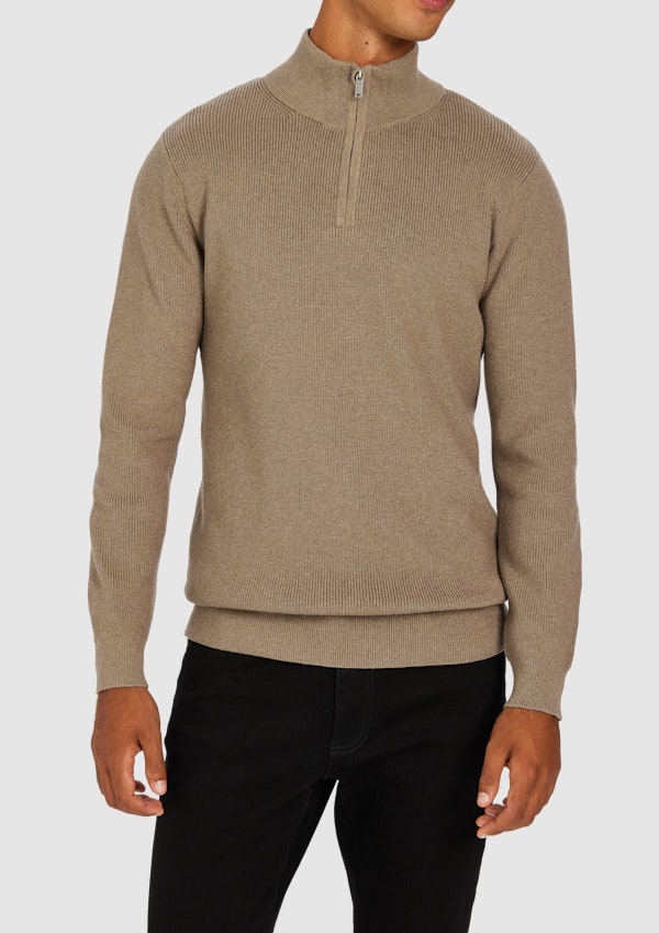 Oberon Cotton Blend Quarter Zip Knit