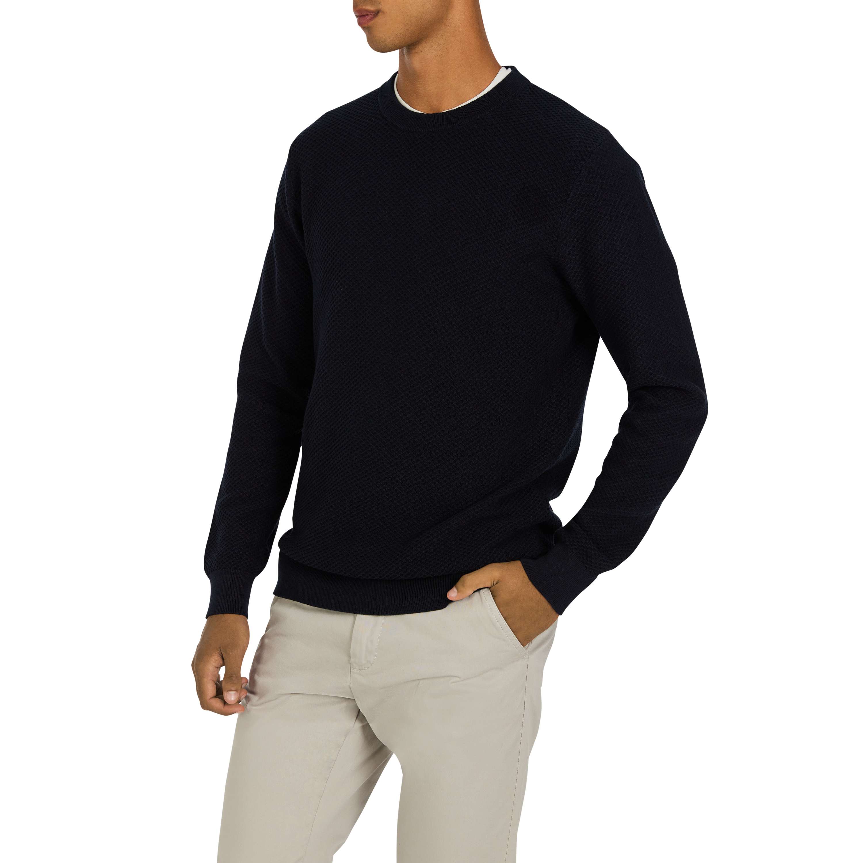 Navy Keaton Cotton Knit