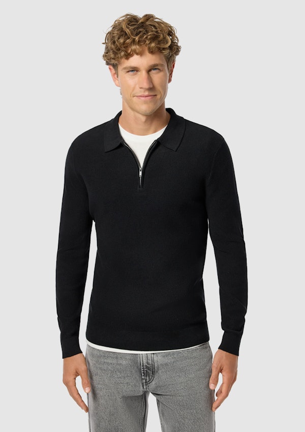 Traffic Cotton Quarter Zip Knit Polo