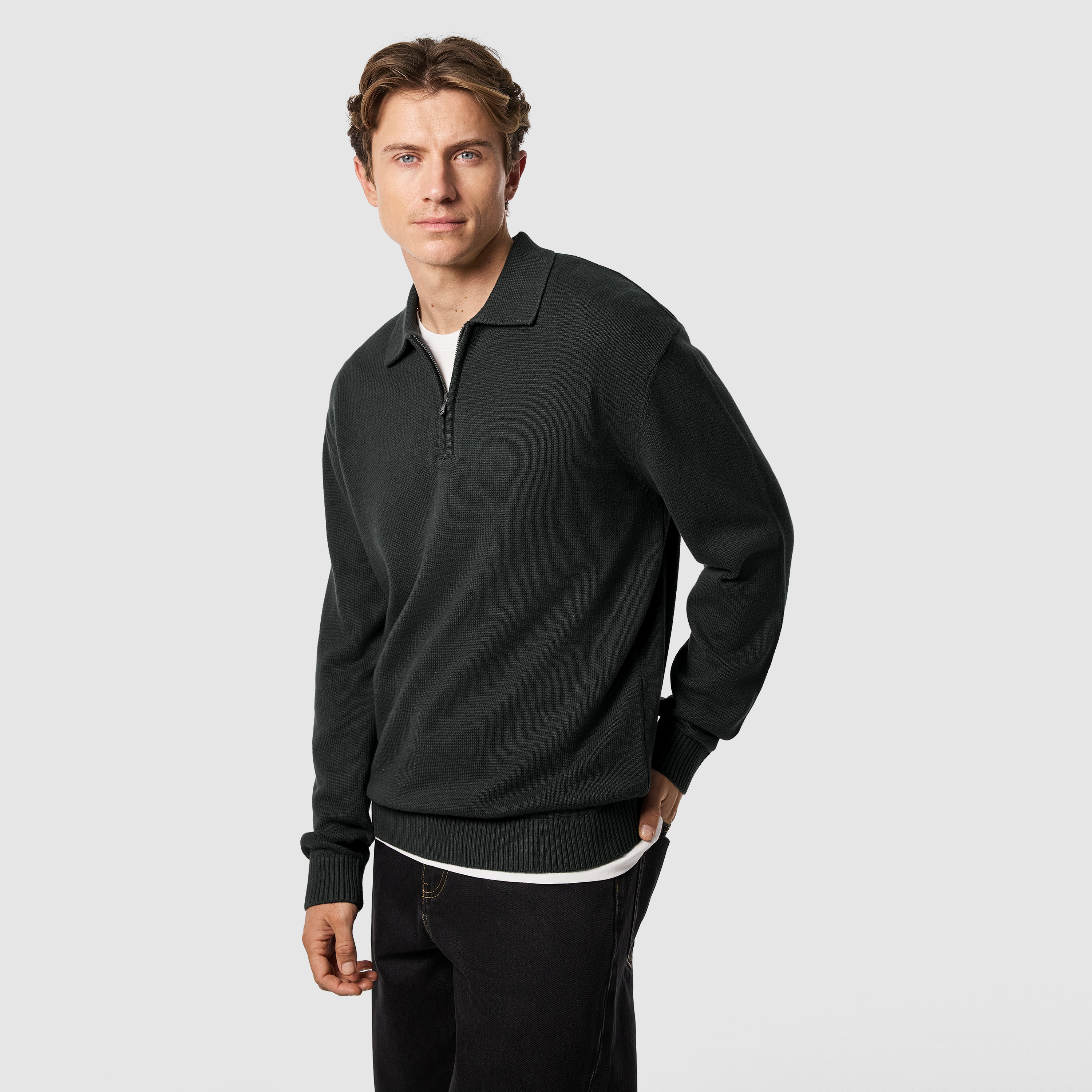 Hayle Zip Neck Knit Polo