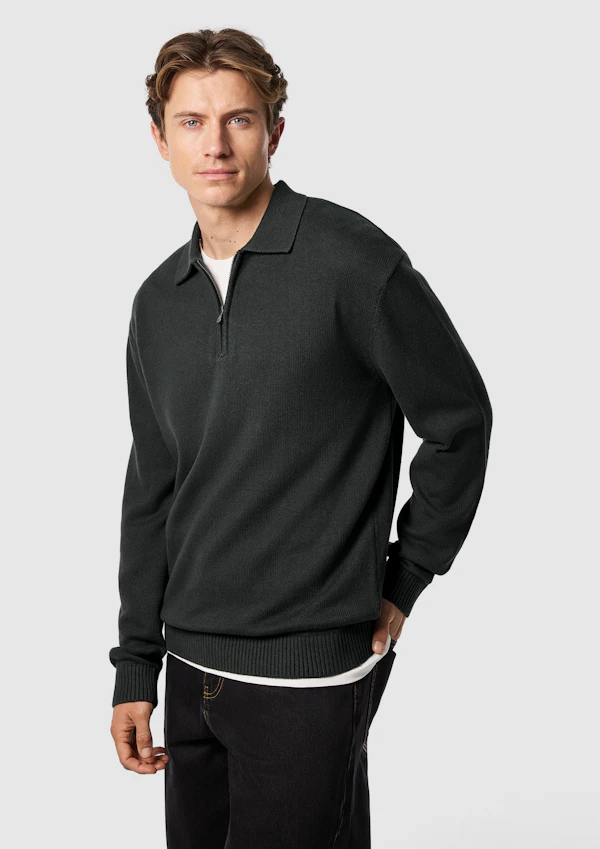 Hayle Zip Neck Knit Polo