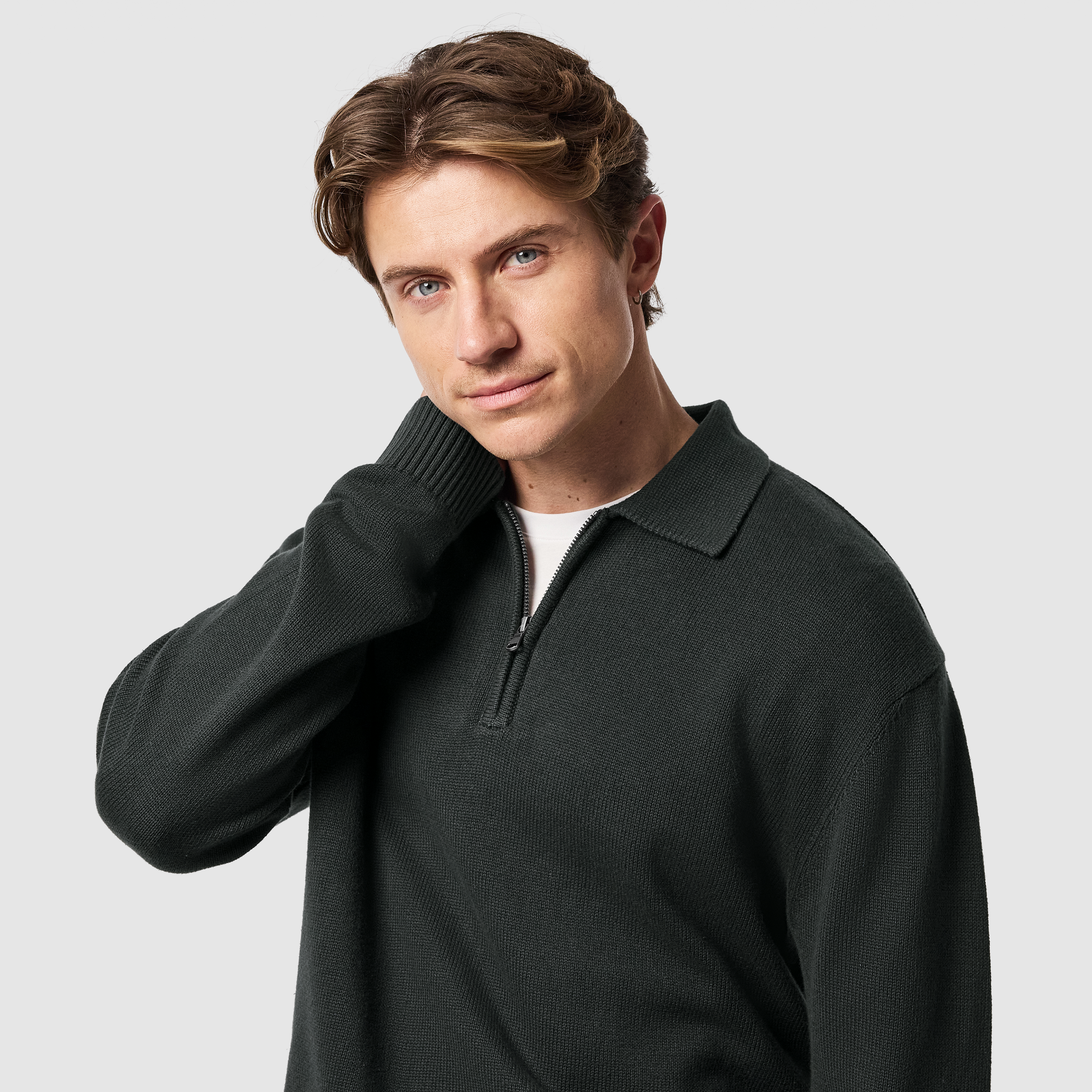 Hayle Zip Neck Knit Polo