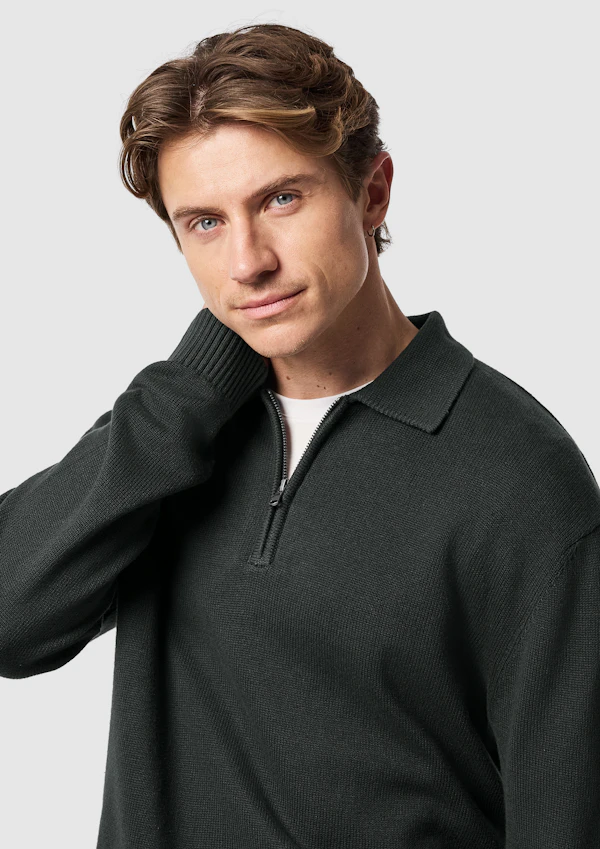 Hayle Zip Neck Knit Polo
