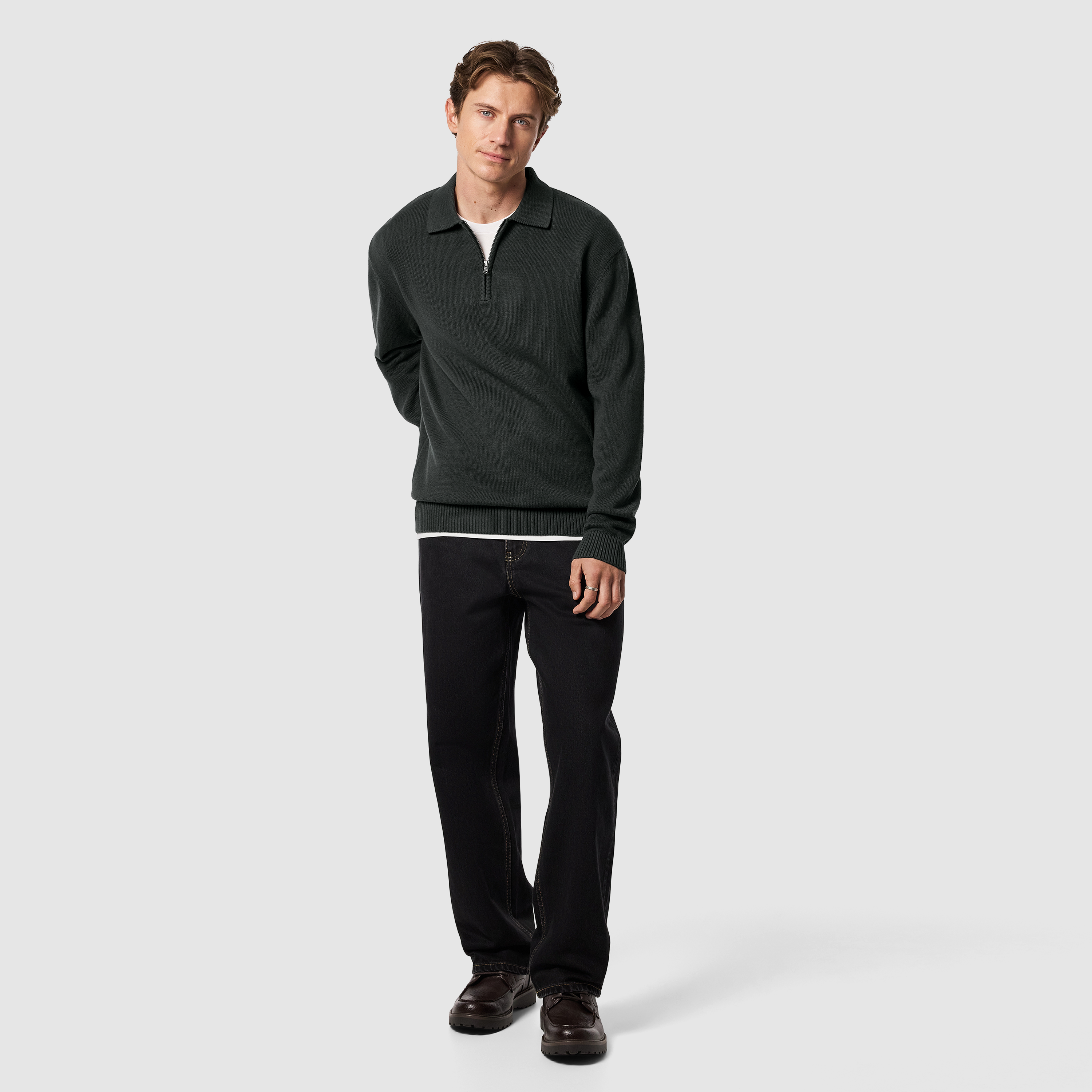 Hayle Zip Neck Knit Polo