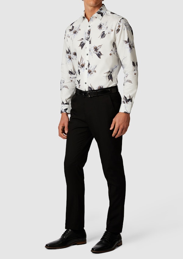 Blue Valencia Floral Classic Fit Shirt