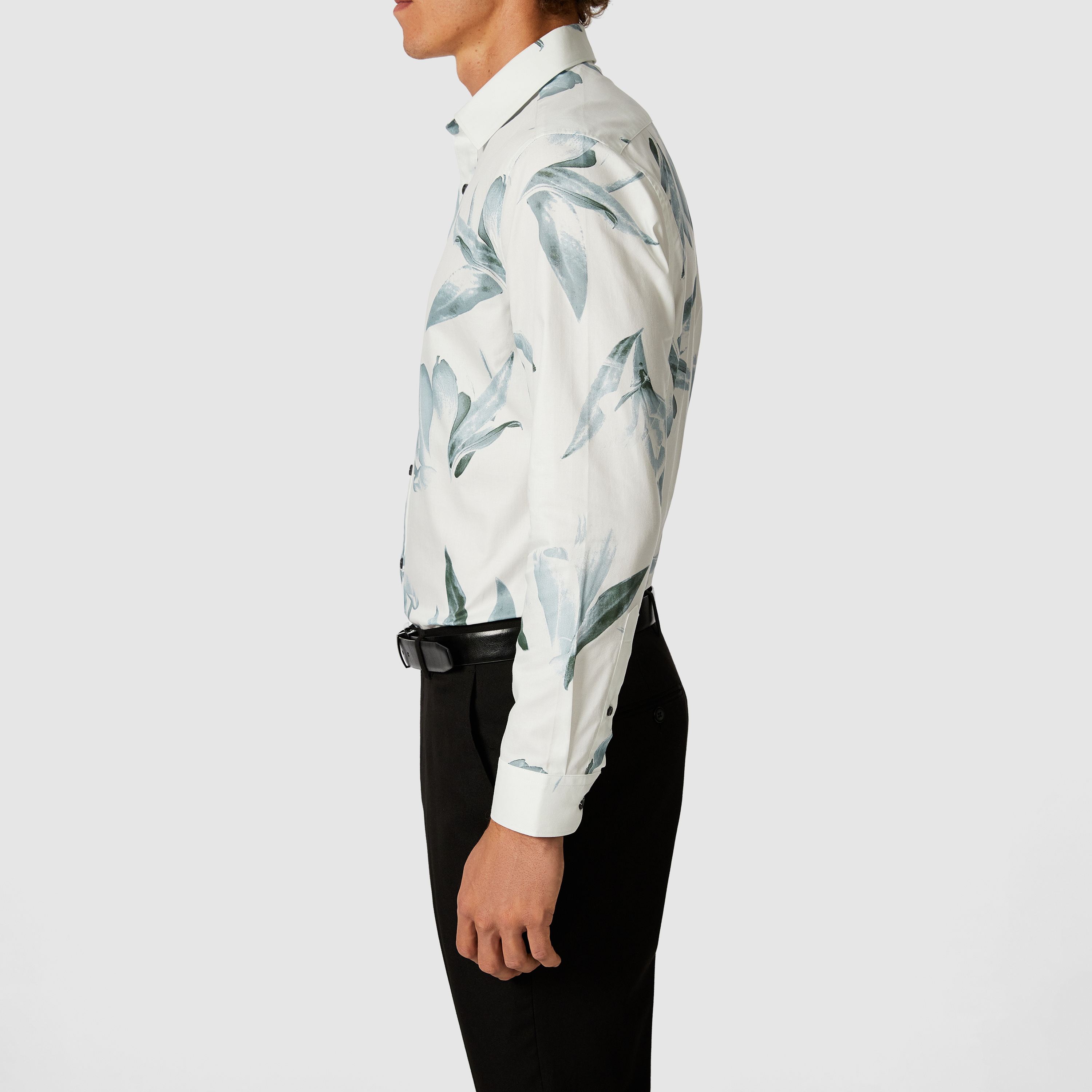 White Tokyo Print Slim Shirt