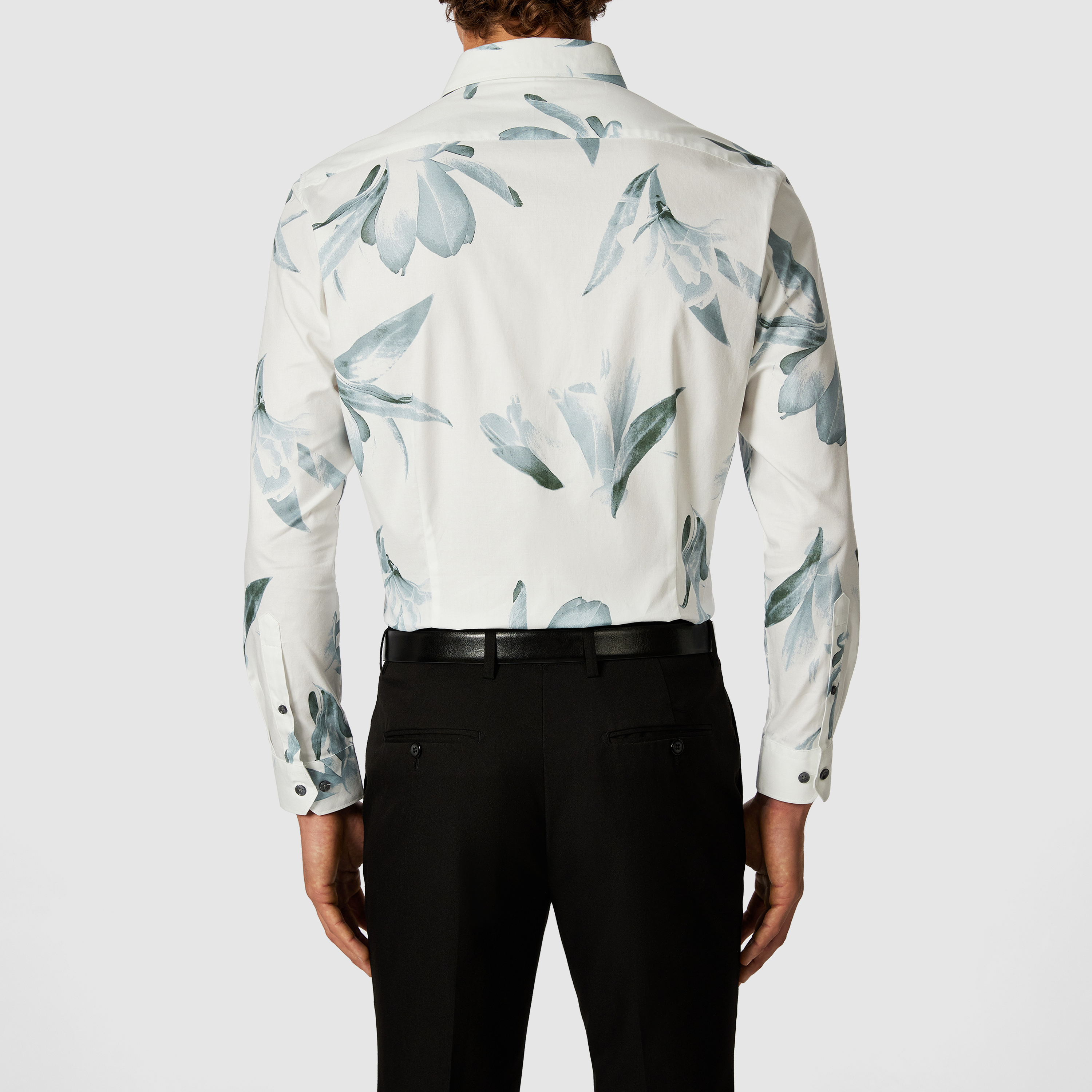 White Tokyo Print Slim Shirt