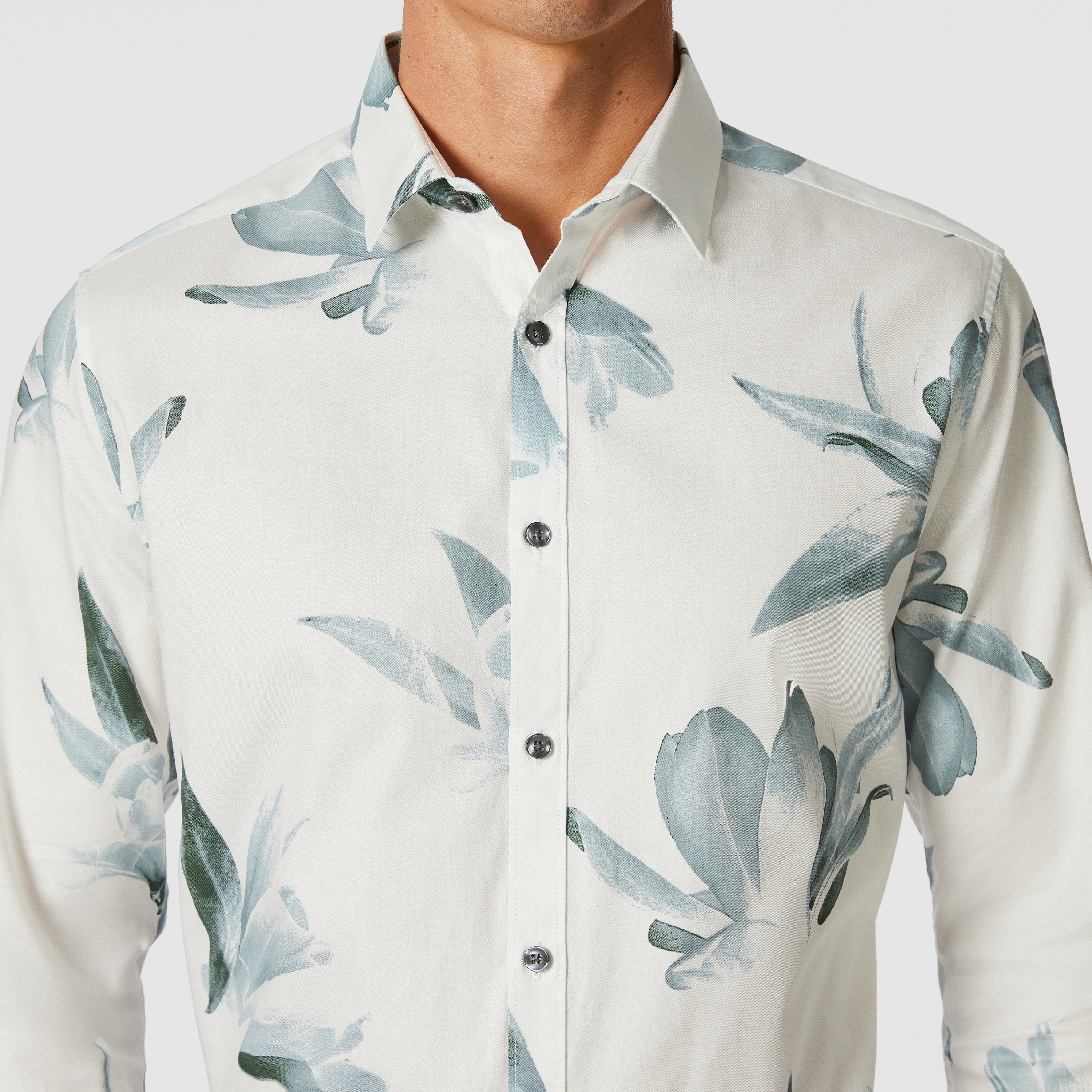 White Tokyo Print Slim Shirt
