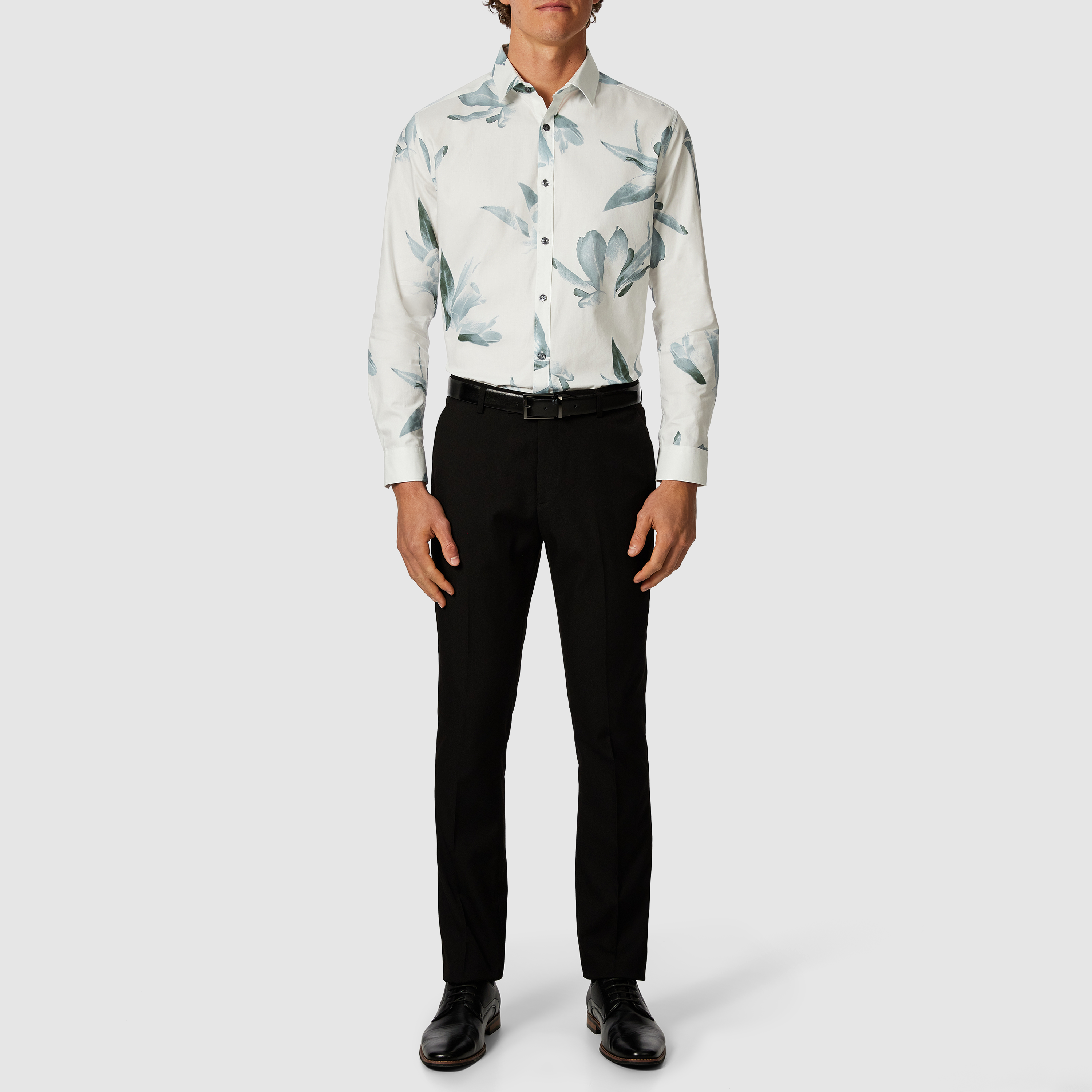 White Tokyo Print Slim Shirt