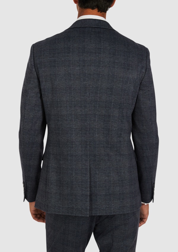 Ink Redmond Skinny Stretch Check Suit Jacket