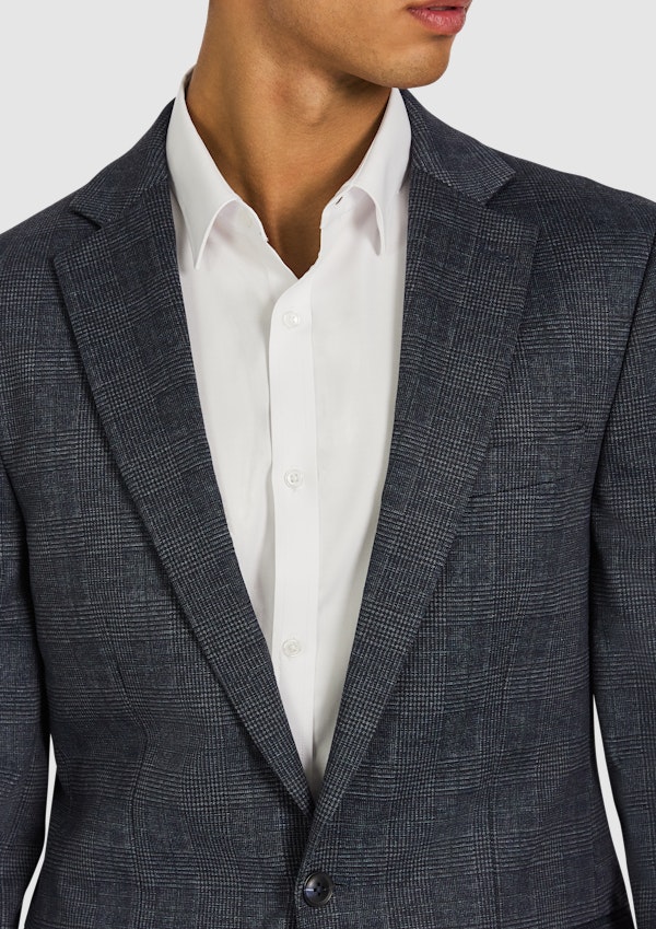 Ink Redmond Skinny Stretch Check Suit Jacket