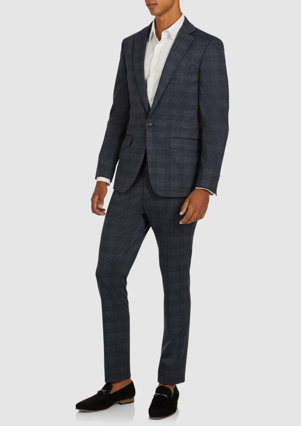 Ink Redmond Skinny Stretch Check Suit Jacket