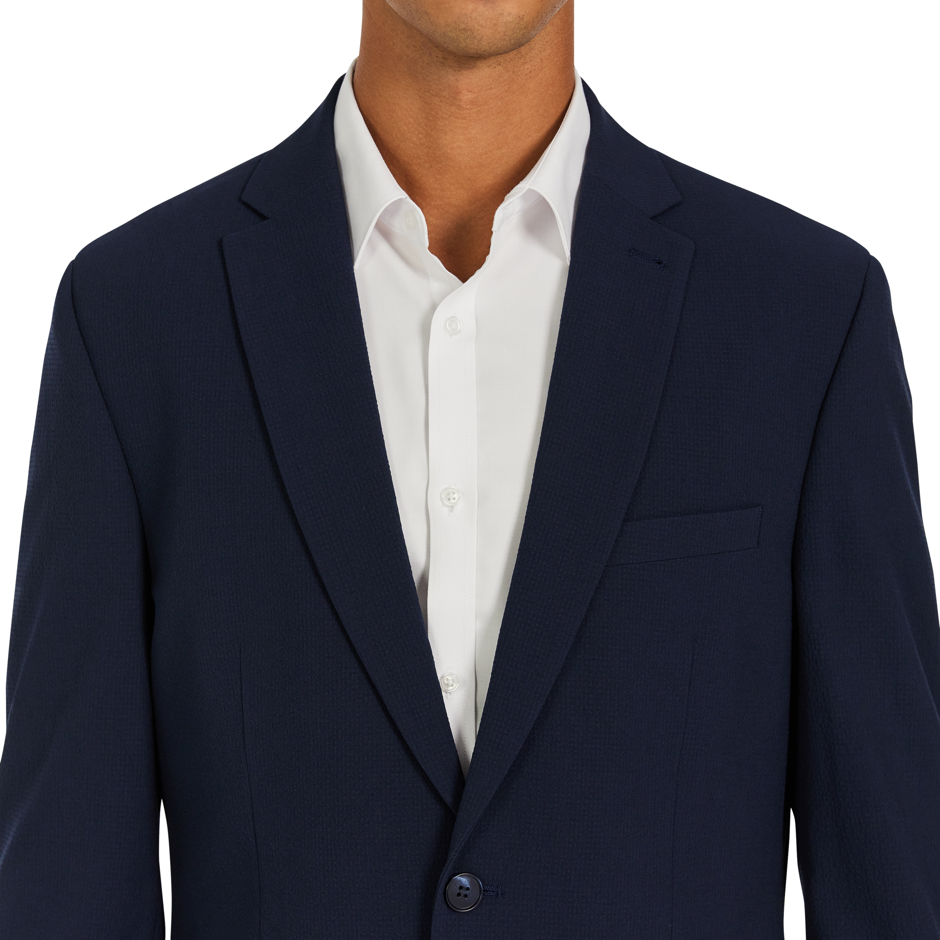 Navy Brooklyn Slim Seersucker Suit Jacket