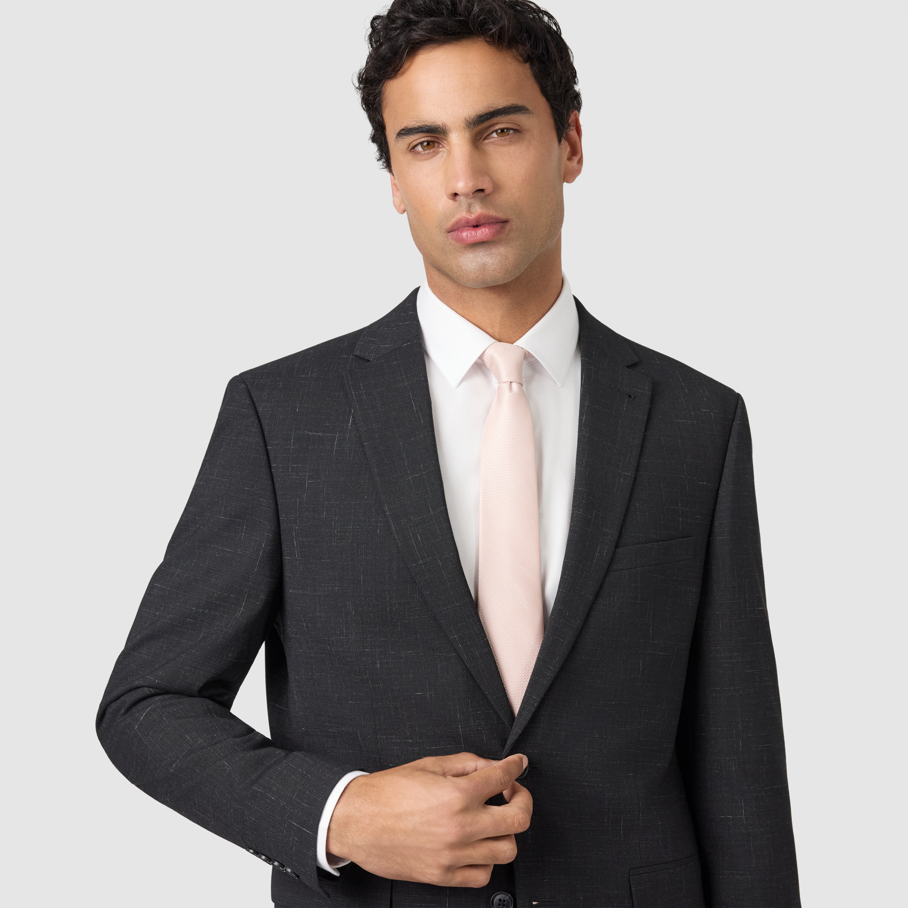 Black Cromwell Slim Stretch Textured Suit Jacket