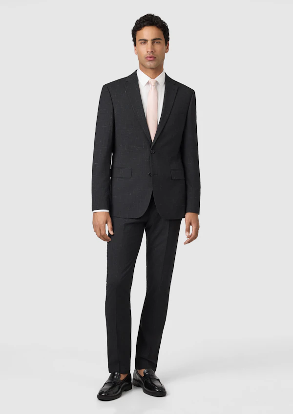 Black Cromwell Slim Stretch Textured Suit Jacket