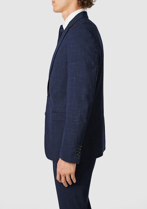 Navy Cromwell Slim Stretch Textured Suit Jacket