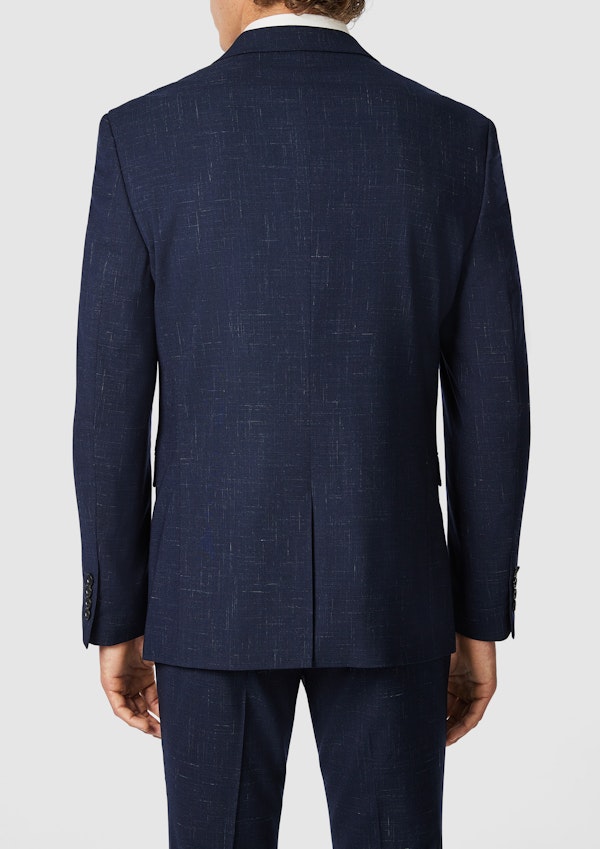 Navy Cromwell Slim Stretch Textured Suit Jacket