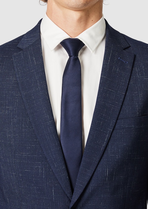 Navy Cromwell Slim Stretch Textured Suit Jacket