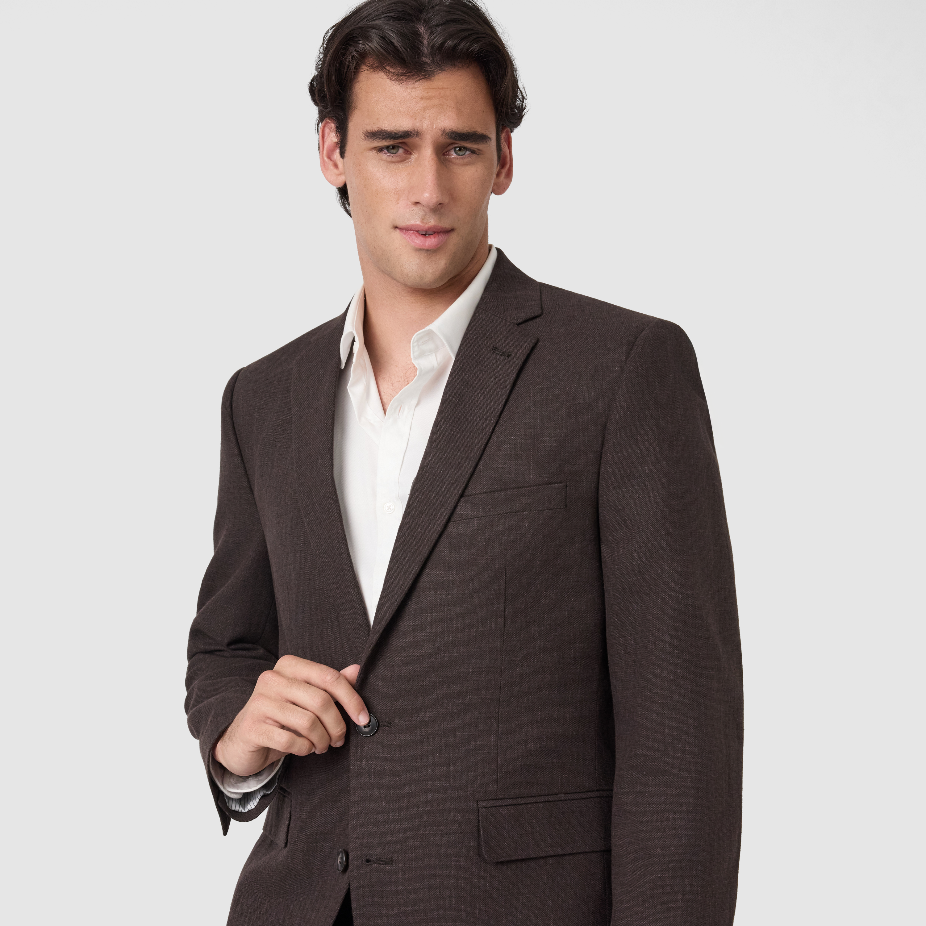Chocolate Harper Slim Suit Jacket