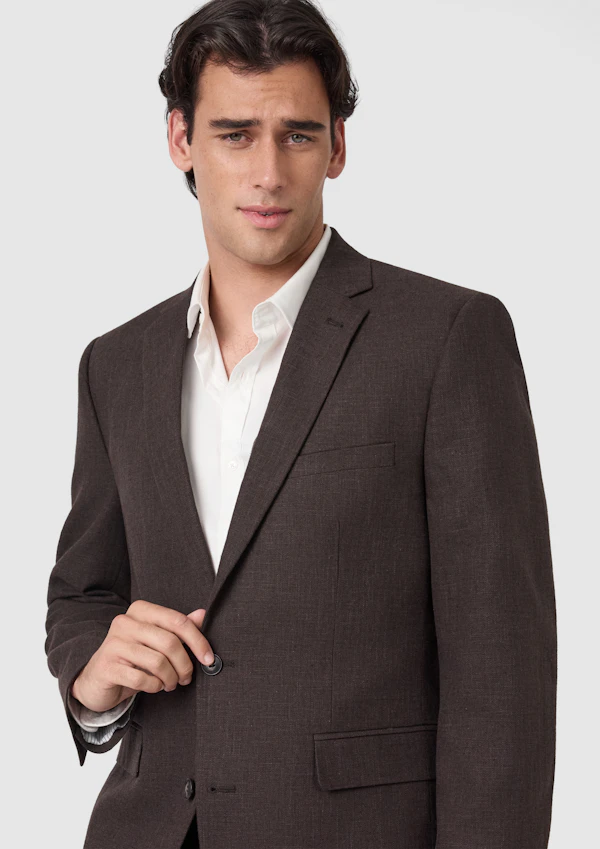 Chocolate Harper Slim Suit Jacket