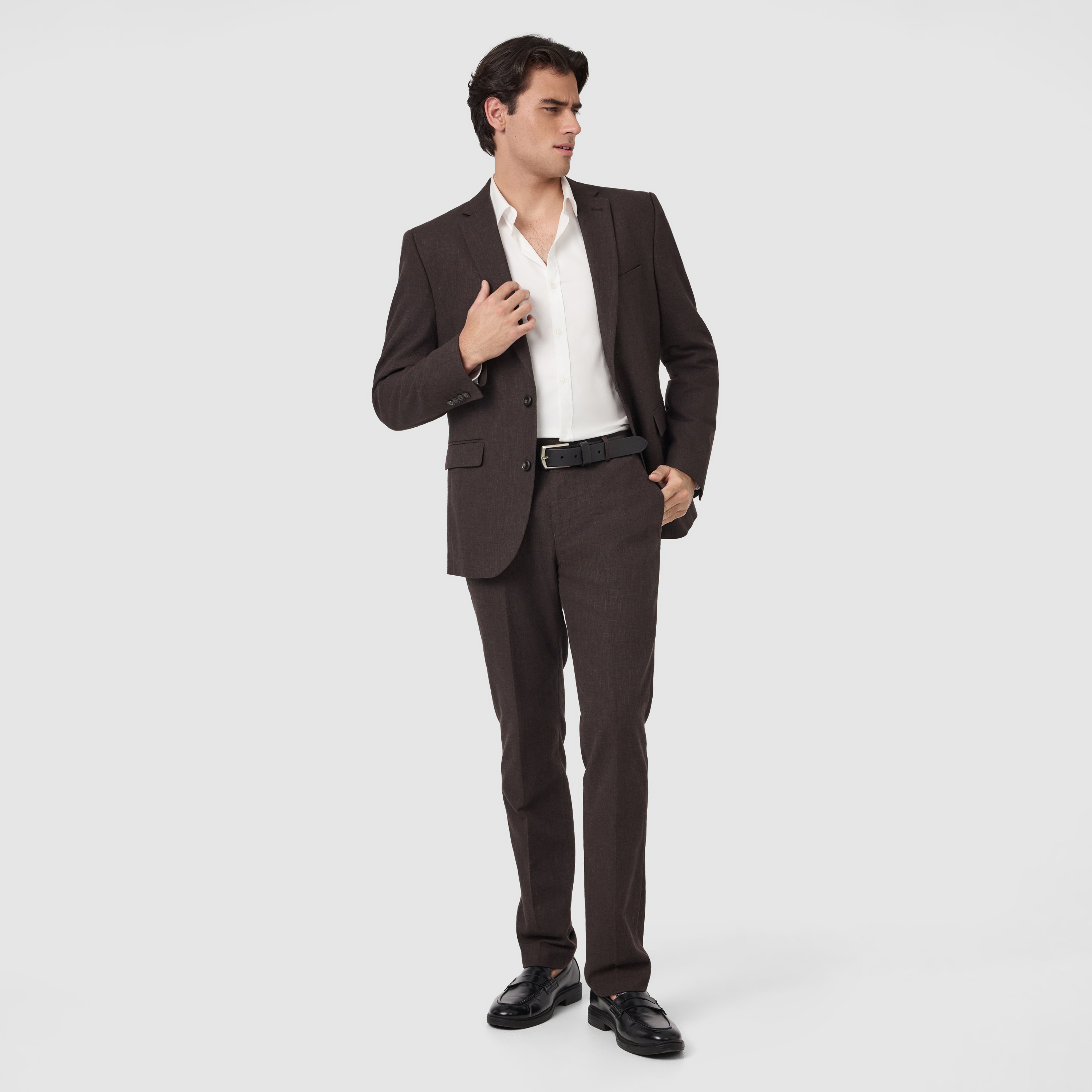 Chocolate Harper Slim Suit Jacket
