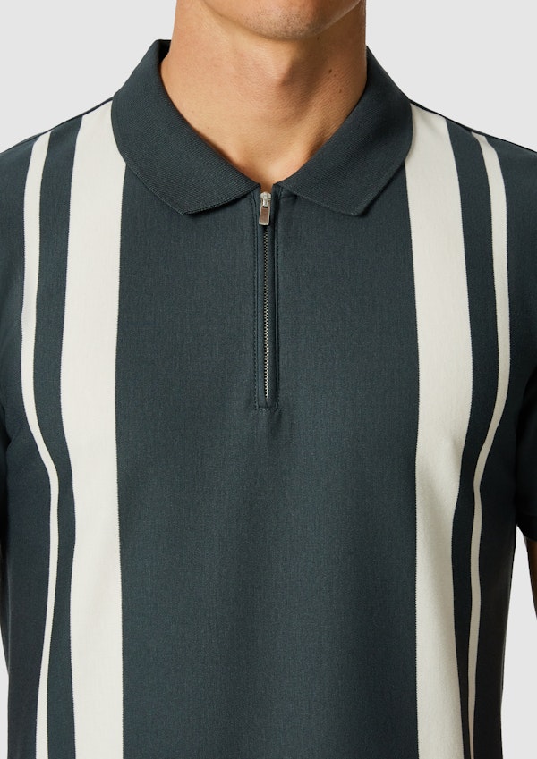 Dark Green Turin Quarter Zip Smart Polo