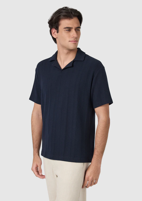 Navy Tyler Relaxed Smart Polo