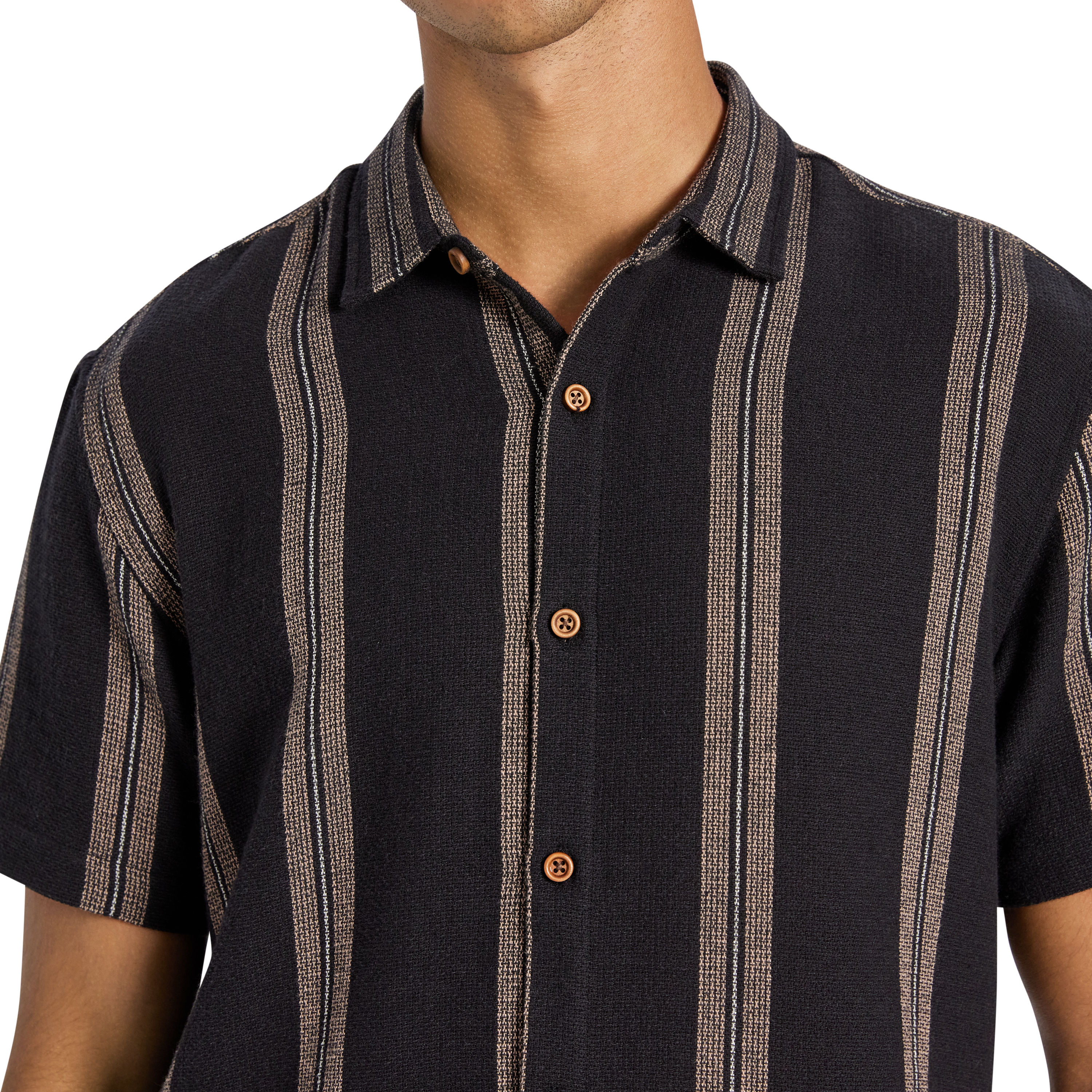 Caddy Stripe Textured Short Sleeve Shirt
