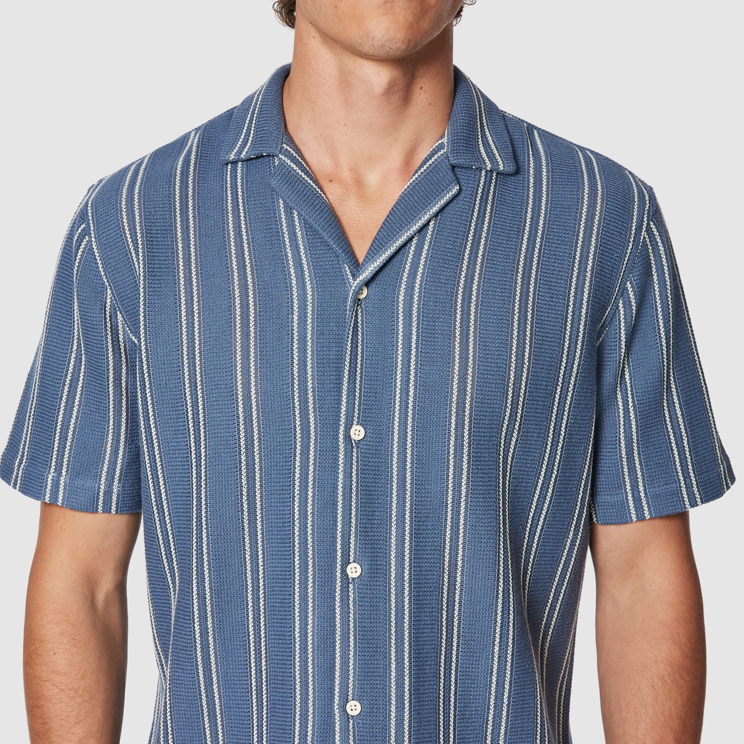 Totti Stripe Textured Short Sleeve Shirt
