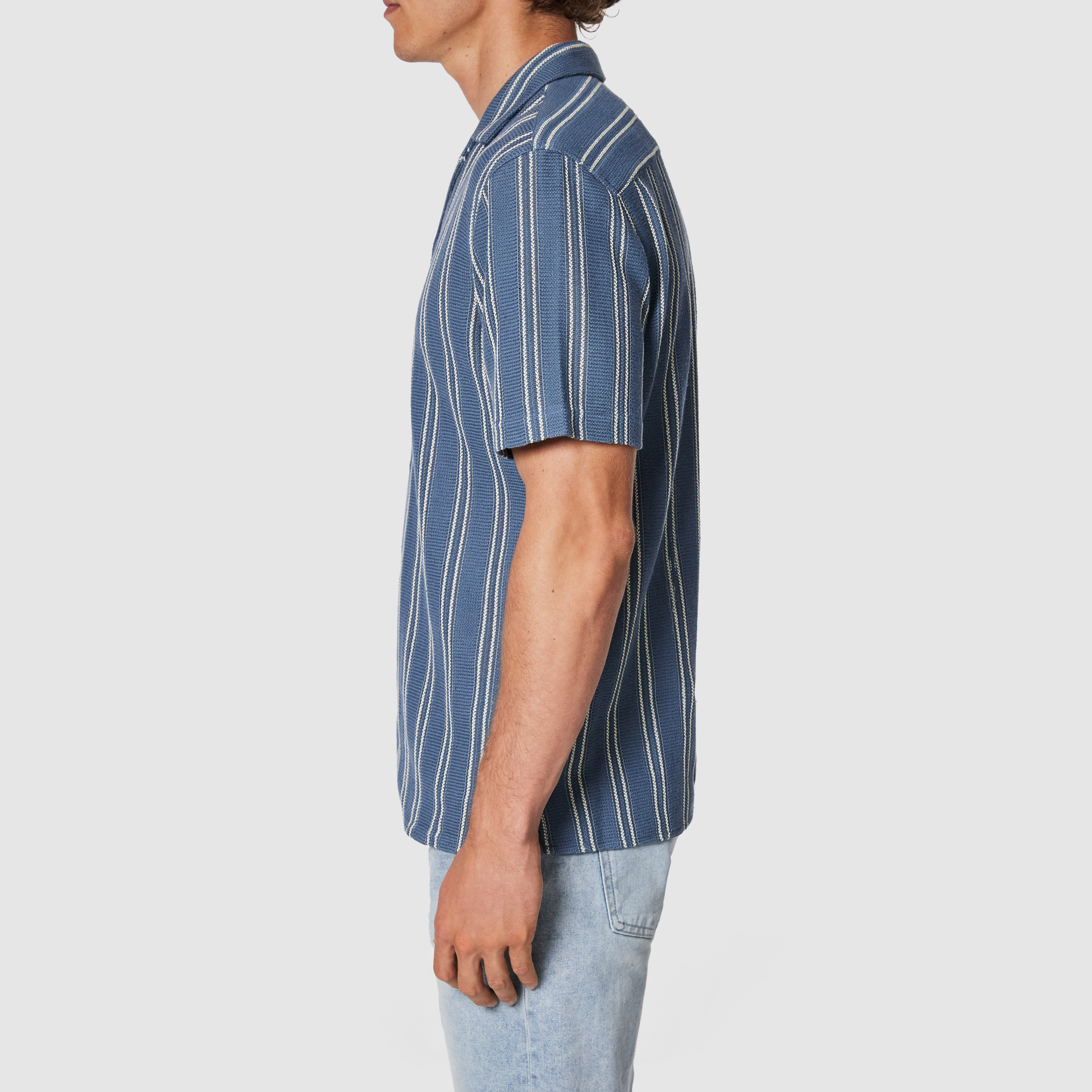Totti Stripe Textured Short Sleeve Shirt