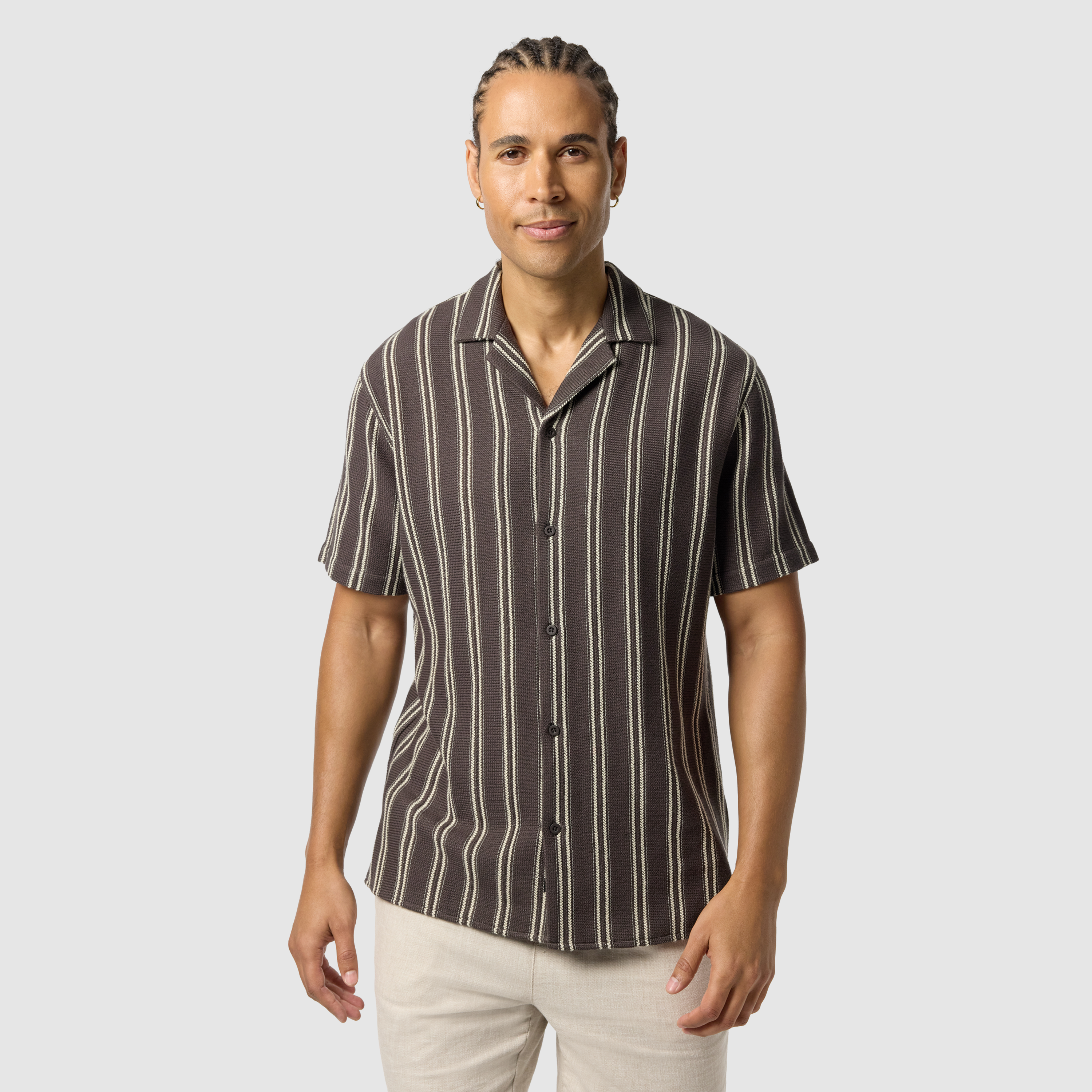 Totti Stripe Textured Short Sleeve Shirt