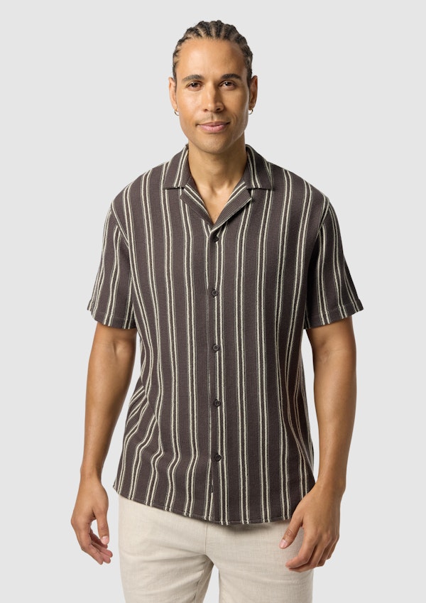 Totti Stripe Textured Short Sleeve Shirt