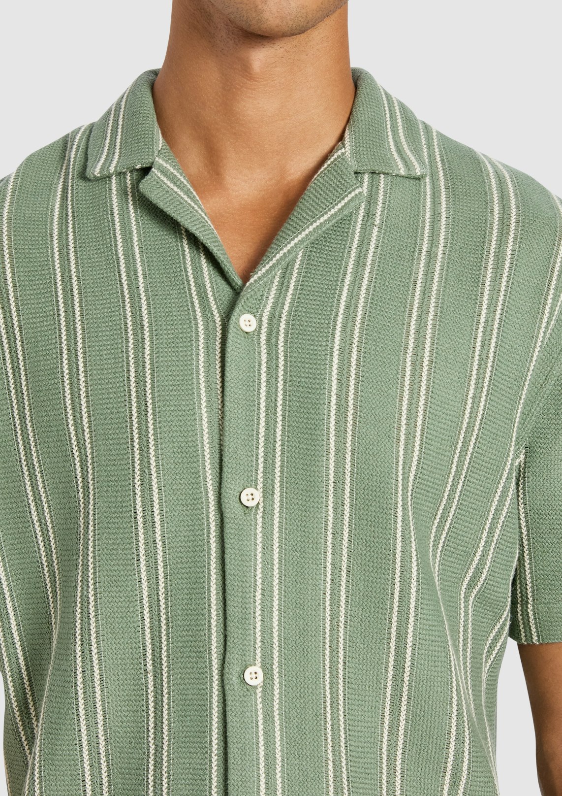 Totti Stripe Textured Short Sleeve Shirt
