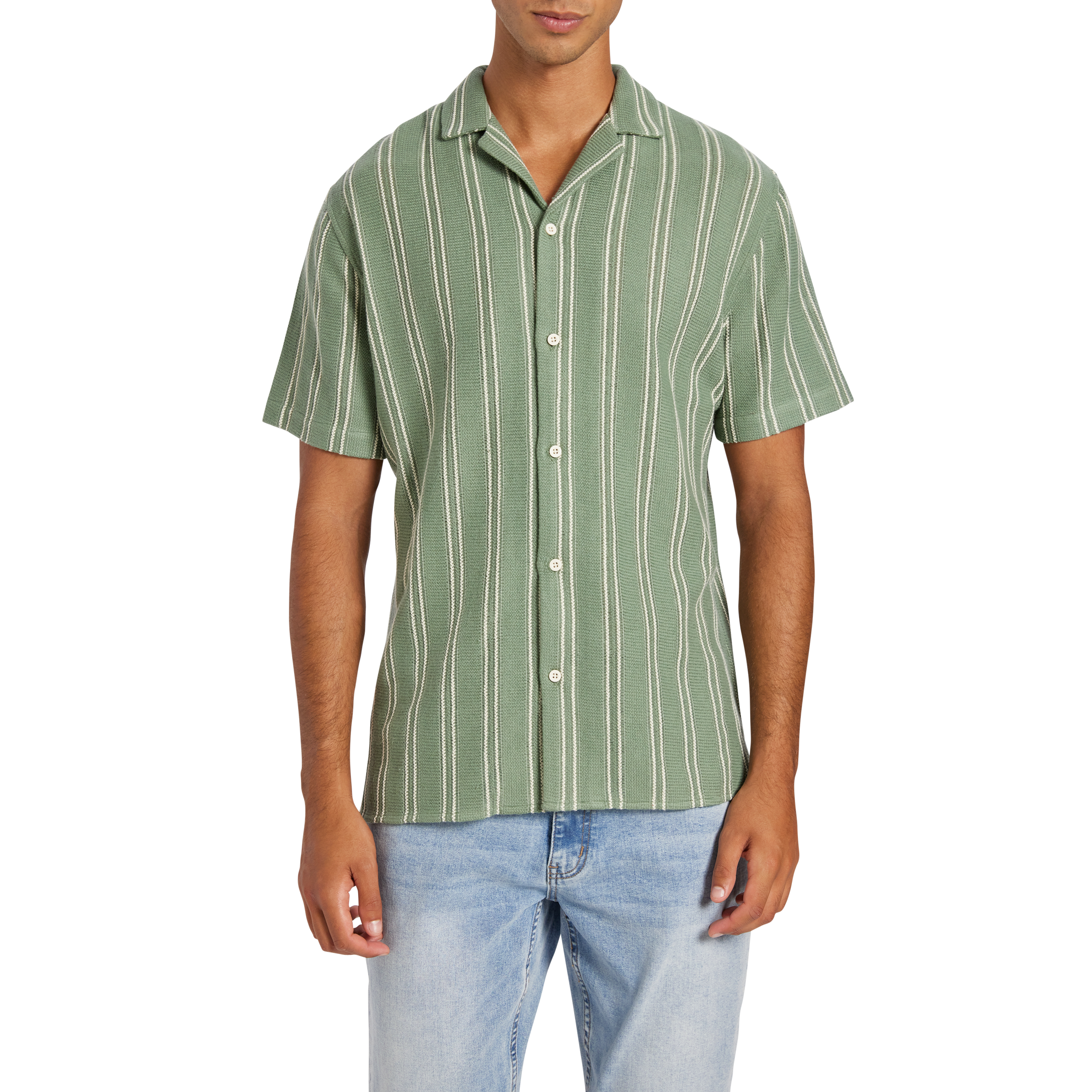 Totti Stripe Textured Short Sleeve Shirt