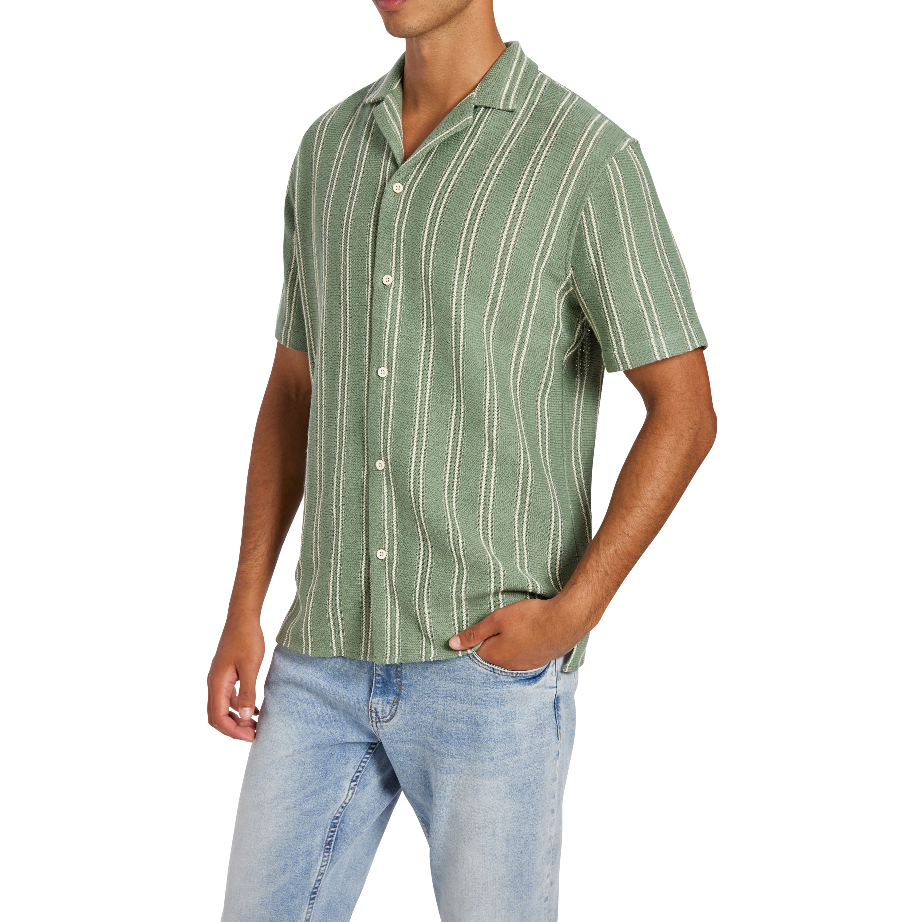 Totti Stripe Textured Short Sleeve Shirt