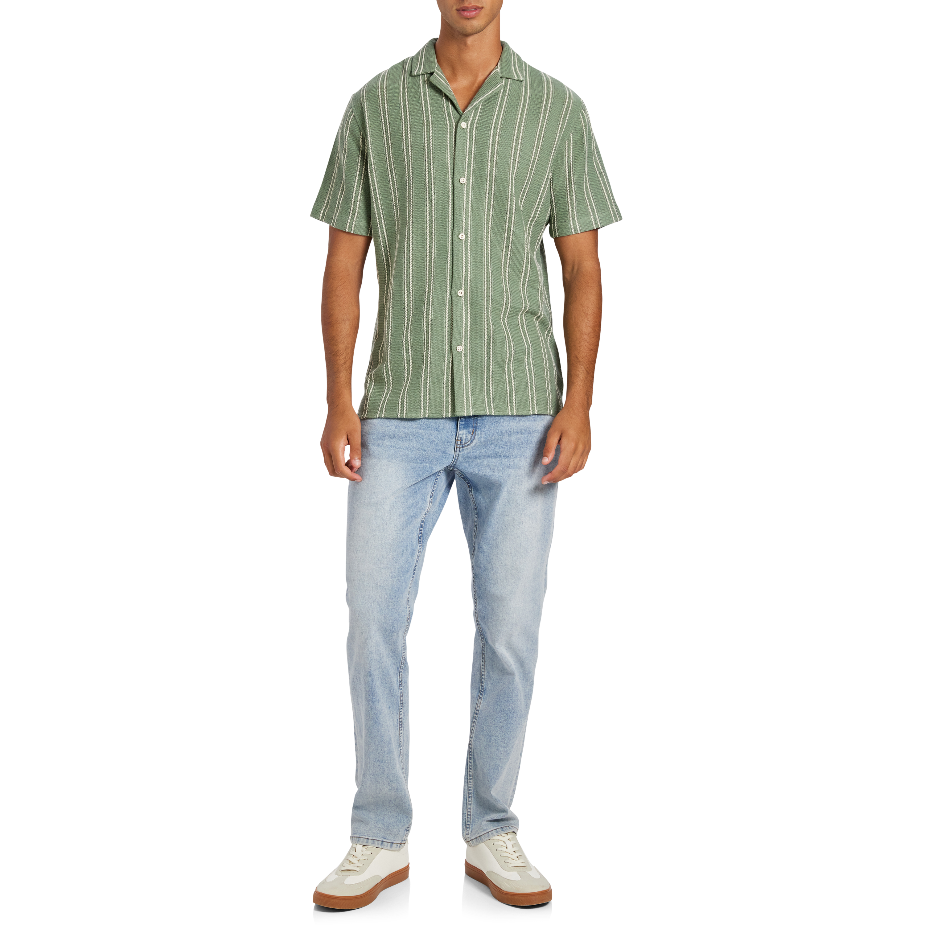 Totti Stripe Textured Short Sleeve Shirt