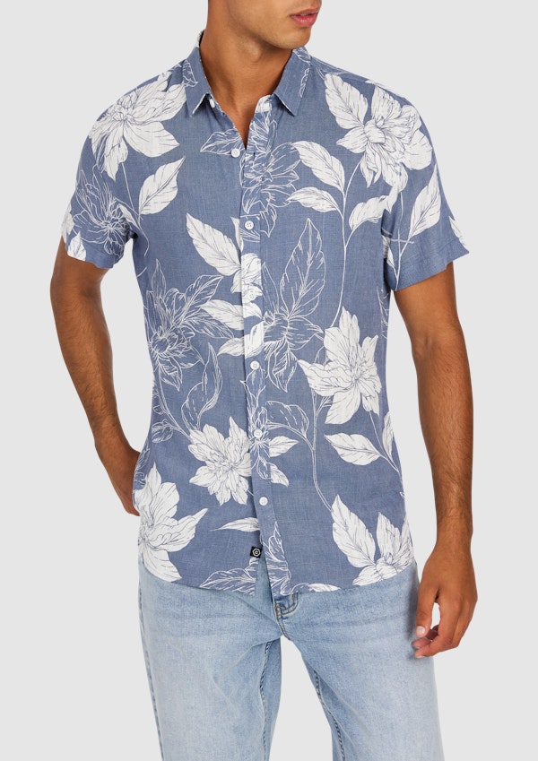 Rhythm Floral Printed Short Sleeve Shirt