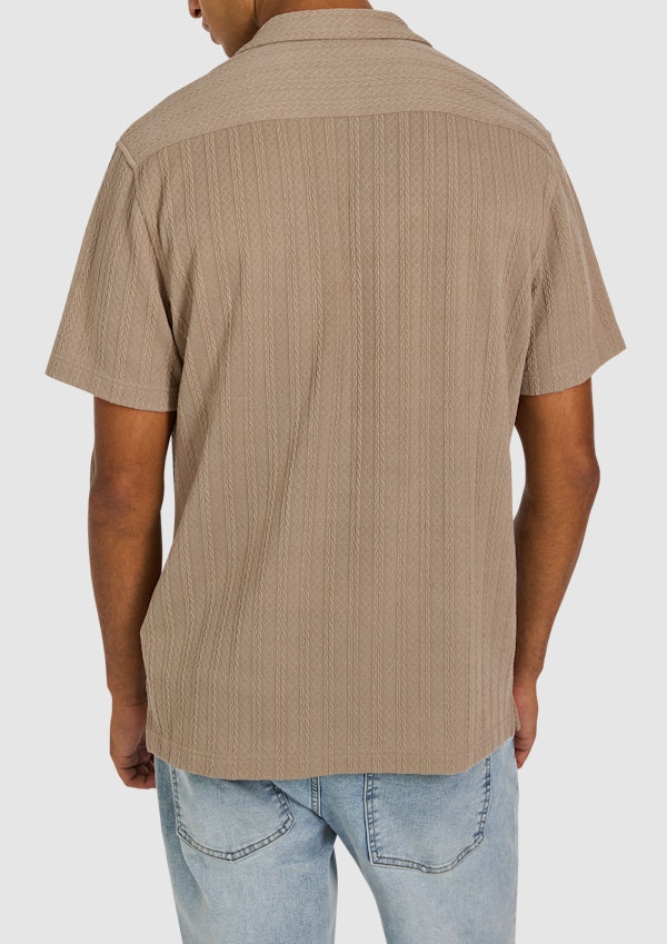 Camel Bromley Stretch Knitted Short Sleeve Shirt